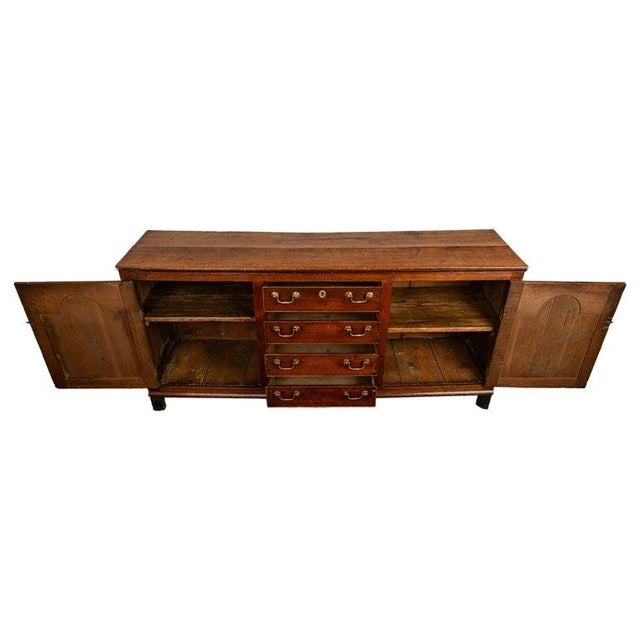Wood Antique 18th Century Georgian Country Oak Dresser Base Server 4 Drawers 1790 For Sale - Image 7 of 12