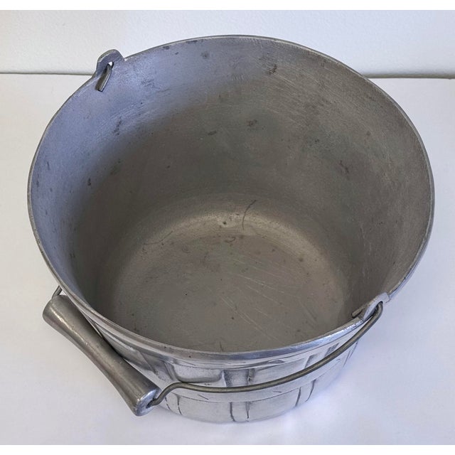 Vintage Centrumetal Barrel Basket Motif Ice Bucket For Sale - Image 4 of 10