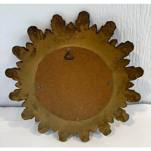 Ceramic Vintage Sunburst Convex Mirror For Sale - Image 7 of 7