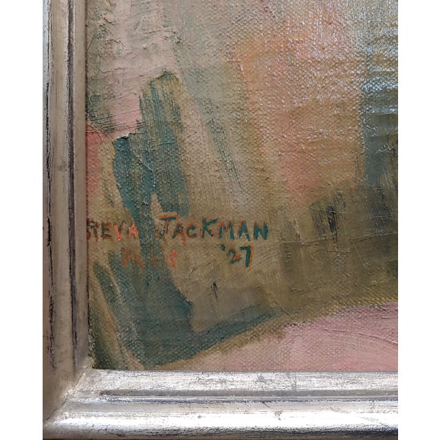 Textile Reva Jackman Student of André Lhote 1927 Cubist Portrait of a Nude Female-Oil Painting For Sale - Image 7 of 12