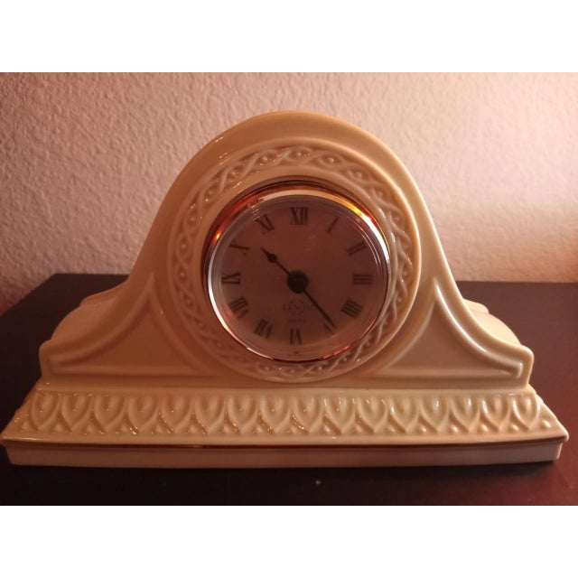Vintage Lenox Porcelain Brige Tambour Mantle Clock For Sale - Image 9 of 9
