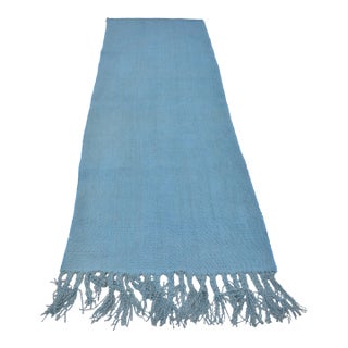 Blue Vintage Hemp Kilim Runner For Sale