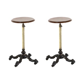 19th Century Mahogany and Brass Occasional Tables, Set of 2 For Sale