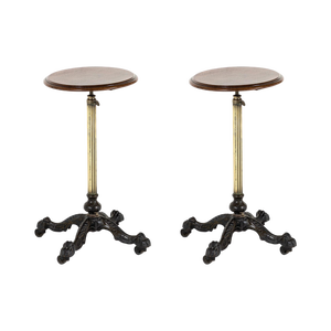 19th Century Mahogany and Brass Occasional Tables, Set of 2