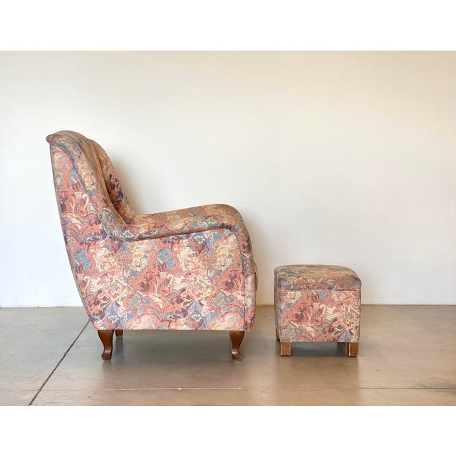 Vintage Chairs with Poufs, 1960s, Set of 3 For Sale - Image 4 of 16