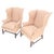 Pair of Kittinger Style Tall Wingback Chairs Mint Frames as is Upholstery
