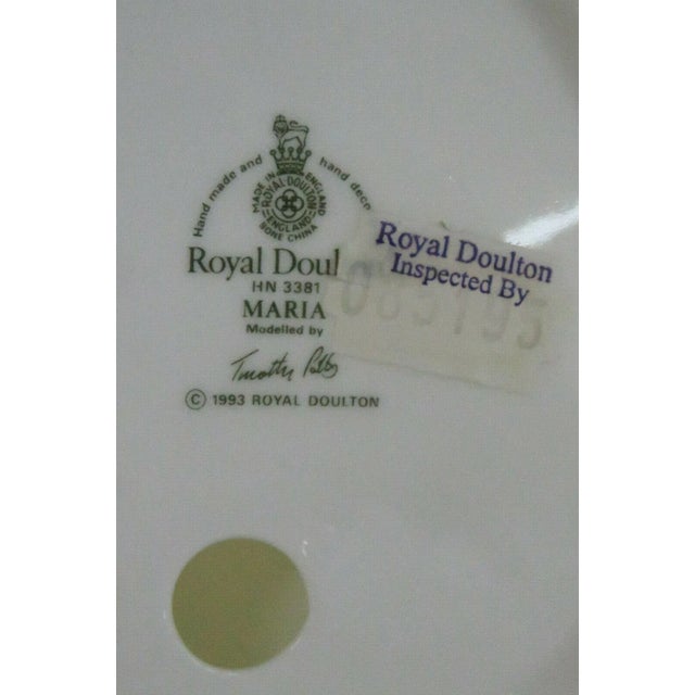Late 20th Century Royal Doulton HN3381 Maria English Bone China Porcelain Figurine For Sale - Image 5 of 11