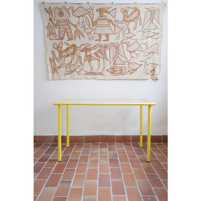 Yellow Lacquered Metal Desk attributed to Giandomenico Belotti for Fly Line, Italy, 1970s For Sale - Image 12 of 12