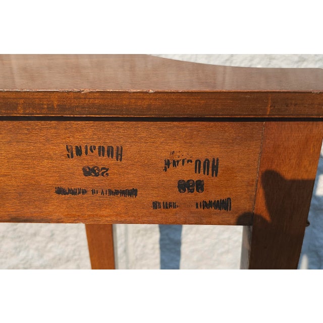 Hepplewhite Style Mahogany and Satinwood Console Table With Brass Capped Legs For Sale - Image 10 of 10