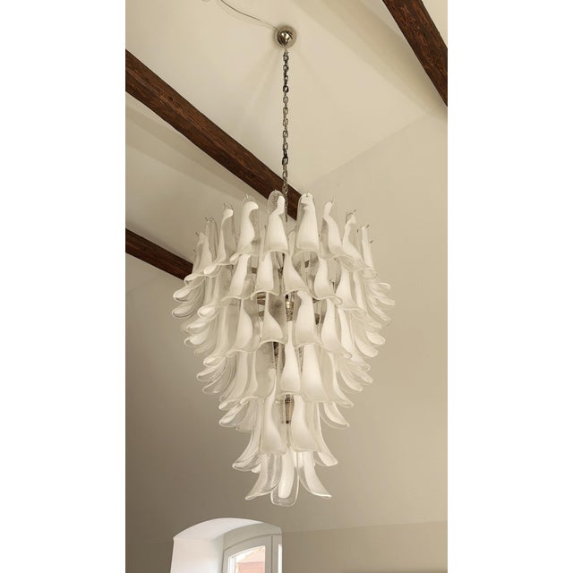 White Eclectic White Murano Chandelier For Sale - Image 8 of 15