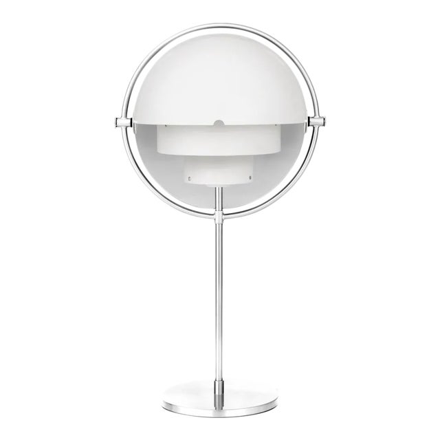 Louis Weisdorf 'Multi-Lite' Table Lamp in White and Chrome For Sale