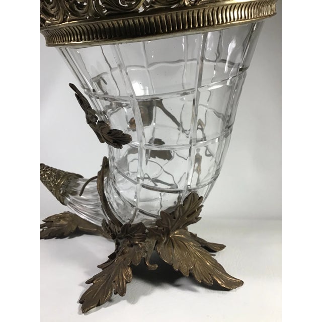 2000’s Cornucopia “Horn of Plenty” Made of Bronze and Crystal by Castilian Imports For Sale - Image 11 of 13