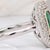 Emerald Cut Zambian Emerald Diamond Double Halo Ring: Solid 14k Gold, 7x4mm, Size 6.75 For Sale - Image 9 of 9
