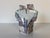 Unique 1980’s handmade ceramic art vase featuring a bold abstract and sculptural form characteristic of postmodern studio...