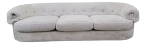 Mid 20th Century MCM Cream Teddy Bear Sofa by Schweiger Industries