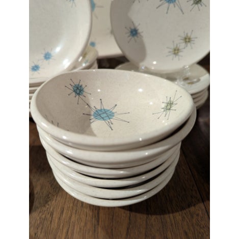 Ceramic 1950s MCM Franciscan Starburst Dinnerware 56 Pc Set - Service for 6 For Sale - Image 7 of 12