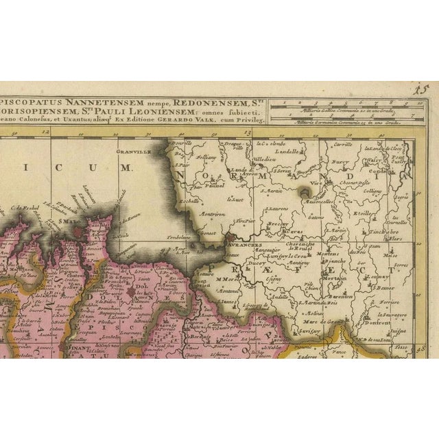 Map of Brittany and Western France by Gerard Valk, 1690 For Sale - Image 5 of 10