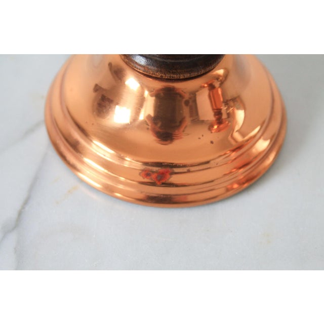 Vintage Copper & Wood Taper Candle Holders - A Pair For Sale In Milwaukee - Image 6 of 8