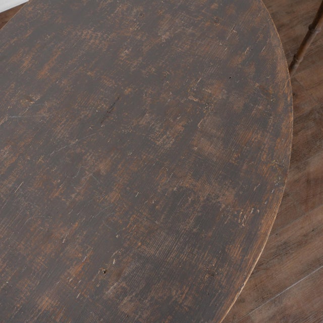 Pair of 19th Century Swedish Painted Demilune Pine Side Tables Consoles For Sale - Image 4 of 16