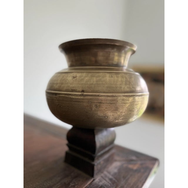 Mid 20th Century Mid-Century Handcrafted Brass Indian Water Pot For Sale - Image 5 of 9