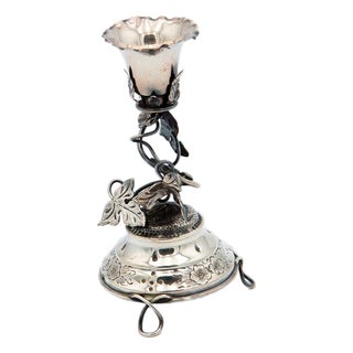 Silver Toothpick Holder with Chalice Supported by Vine For Sale