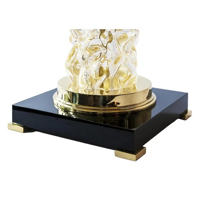 Metal Italian Table Lamps in Murano Glass and Brass Shades, 2010s, Set of 2 For Sale - Image 7 of 8