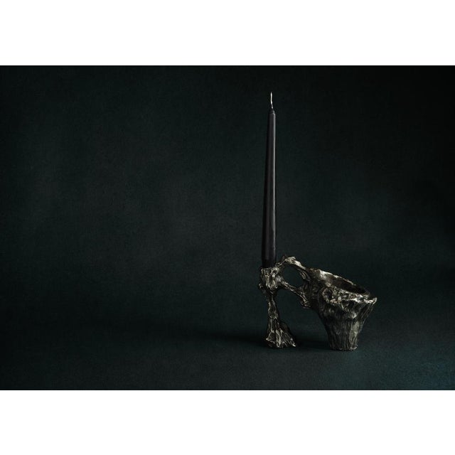 Omnia vanitas vanité 23 candelabra in patinated cast bronze by william guillon hand sculpted, dated and signed dimensions:...