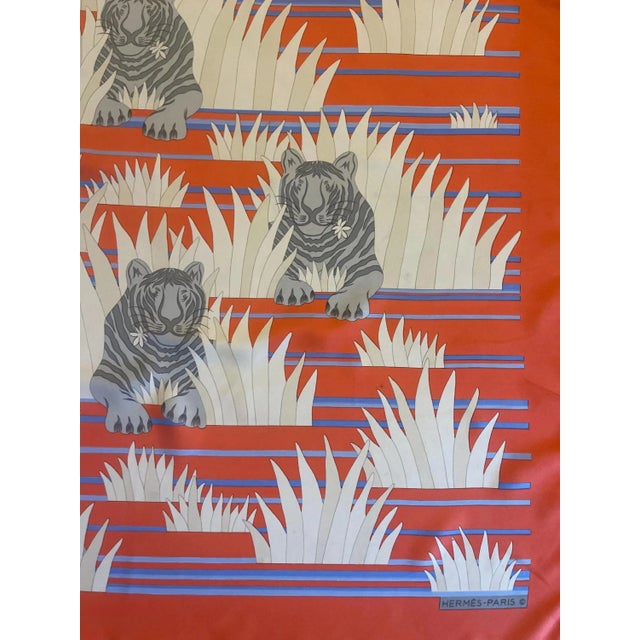 Textile Hermès Silk Scarf “Tigres Dans Les Herbes” 1979 For Sale - Image 7 of 10