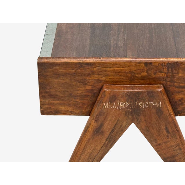 Pierre Jeanneret, Coffee Table, Teak, Glass, Chandigarh, India, 1960s For Sale - Image 9 of 11