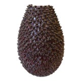 Vintage Large Sculptured Ceramic Vase For Sale