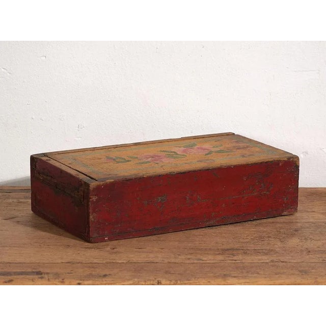 Antique Rectangular Ochre Colored Case, 1900s For Sale - Image 6 of 8