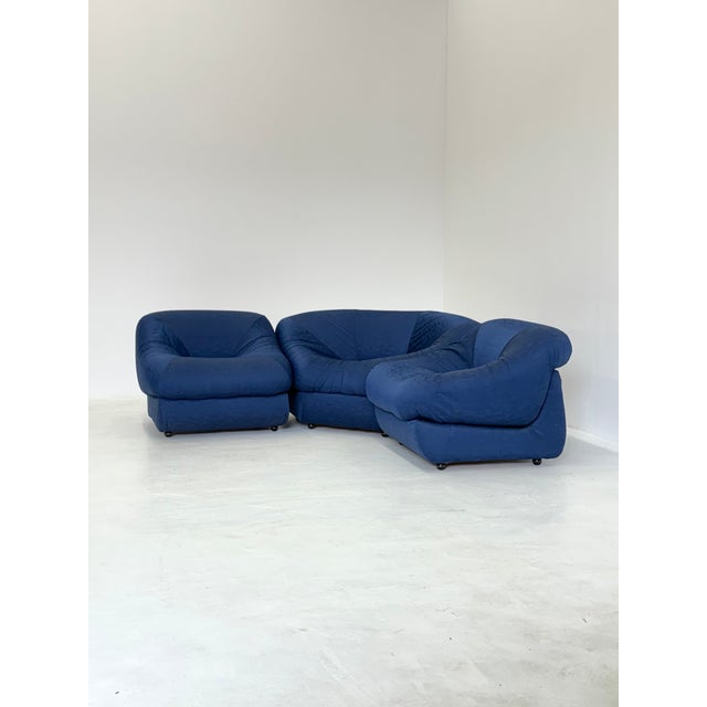 1970s Space Age Blauwe Armchairs by Airborne, 1970s For Sale - Image 5 of 13