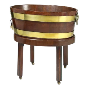 Early 19th Century English Regency Brass Bound Mahogany Wine Cooler