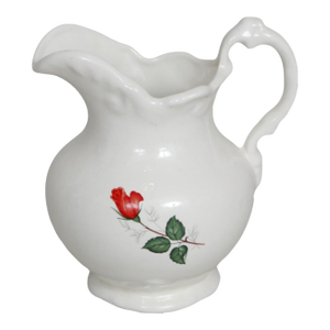 White Ceramic Rose Pitcher