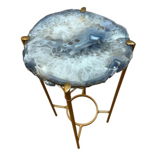 Unusual Modern Handcrafted Geode Drinks Table For Sale
