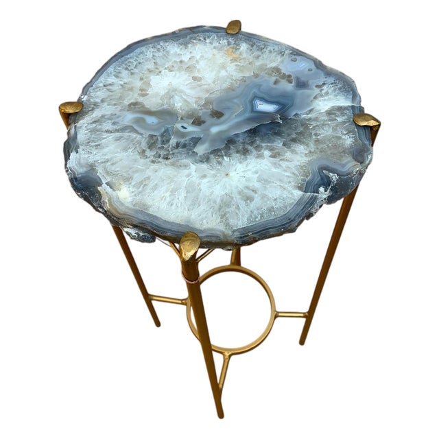 Unusual Modern Handcrafted Geode Drinks Table For Sale