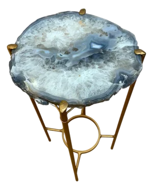 Unusual Modern Handcrafted Geode Drinks Table