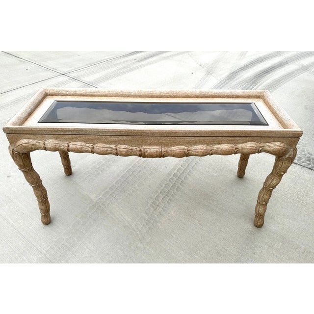 Kreiss Kreiss Style Carved Flower Petal Leg Console Table For Sale - Image 4 of 10