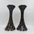 Vintage Faux Bamboo Bronze Metal Pillar Candleholders 12"h - A Pair For Sale - Image 13 of 16