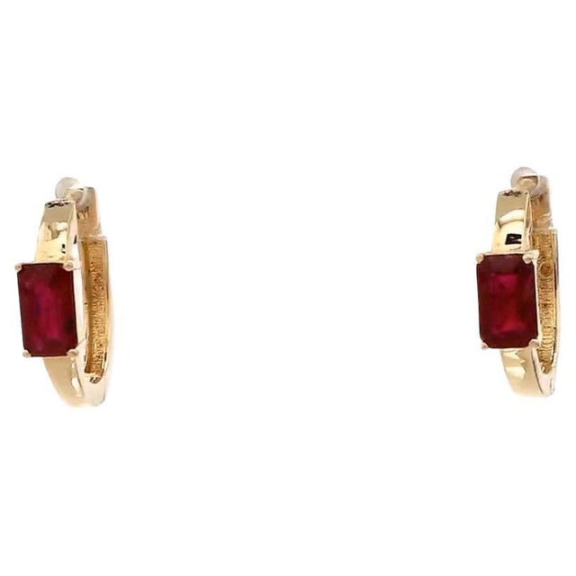 Early 21st Century 0.71 Ct Natural ruby earring in 14k gold For Sale - Image 5 of 18