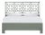 Lattice Back Platform Bed King, Evergreen For Sale