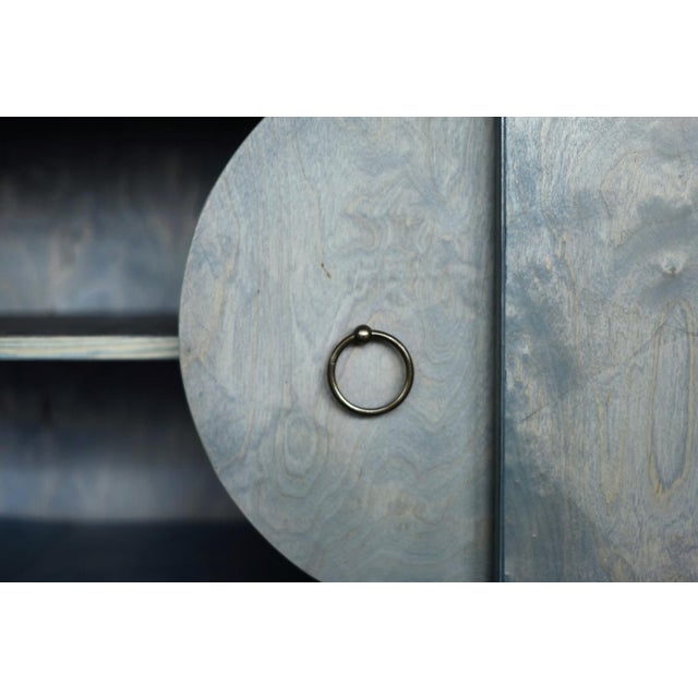 Blue Mid-Century Modern Italian Turquoise Streamline Sideboard in Birch, 1960s For Sale - Image 8 of 18