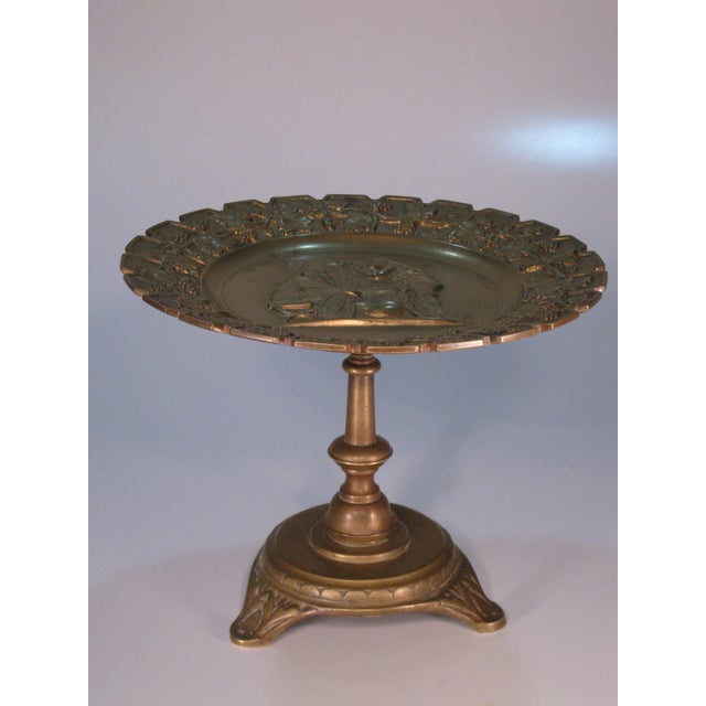 Mid 19th Century Compote / Tazza Bronze Neoclassical Greek Art Medallion For Sale - Image 10 of 14