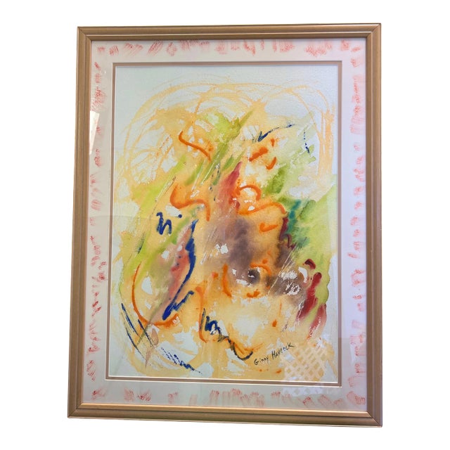 1970’s Ginny Handcock Abstract Watercolor Painting For Sale