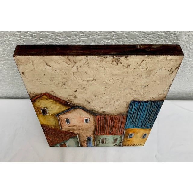 Wood Vintage Rustic Textured Painting on Wood For Sale - Image 7 of 10