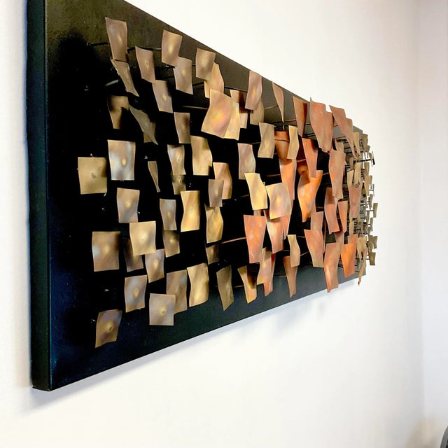 Metal 1970s Vintage Brutalist Abstract Wall Sculpture, After Curtis Jere’ For Sale - Image 7 of 12