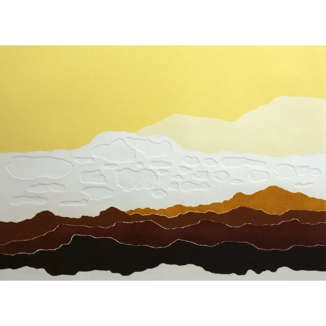 "Land of the Ancient Ones III" Unframed limited edition collagraph etching on paper by Marth Slaymaker. Hand signed,...