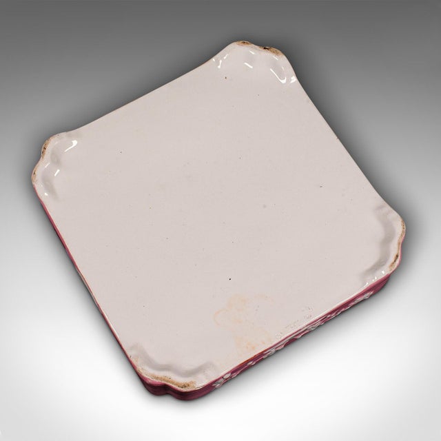 Pink 1870's Antique Cheese Wheel Dish For Sale - Image 8 of 9