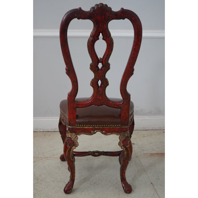 Pair Vintage Flemish Baroque Painted Side Chairs For Sale - Image 4 of 12