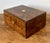 Late 19th Century Vintage Brass Inlay Burl Wood Traveling Writing Desk Box For Sale - Image 5 of 11